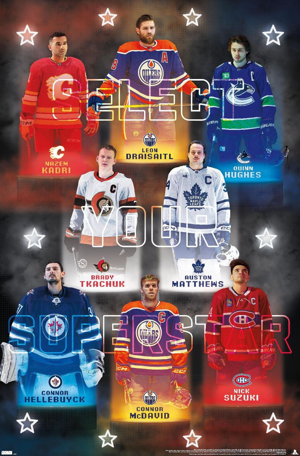 NHL League - Superstars 2024 Wall Poster, 22.375" x 34"