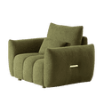 thumbnail image 4 of 39.7'' Teddy Fabric Upholstered Sofa With Streamlined Backrest and Pillow, Modern Lounge Accent Sofa Chair With Solid Wood Frame for Apartment, Office, Living Room and Bedroom, Green, 4 of 9