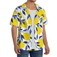 thumbnail image 4 of Disketp Men's Hawaiian Tropical Lemon Print Shirts Button Down Holiday Beach Shirts-Small, 4 of 7