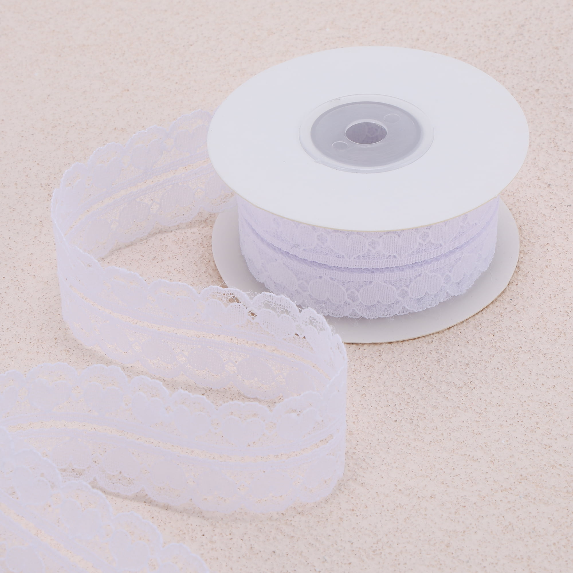 Unique Bargains Reusable Lace Gift Ribbon for Crafting Projects White Lace Style 5 0.98" x 29.53"