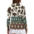 thumbnail image 2 of Yuyamidu Brown Cow Print Women Long Sleeve Golf Shirt Aztec Athletic Tennis Shirts Comfy Hiking Workout T-Shirts Golf Clothes Activewear Pullover Size 2XL, 2 of 8