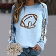 thumbnail image 4 of TIANZEN Full Sleeve Crewneck Sweatshirts For Women Long Sleeve Football Graphic Printed Hoodless Pullover Sweatshirts Top Blouse Hoodie Women Full Zip, 4 of 4