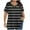 Black, variant on Jgppe Plus Size Summer Tops for Women V Neck Criss Cross Stripe Casual Short Sleeve Blouses Work Shirts