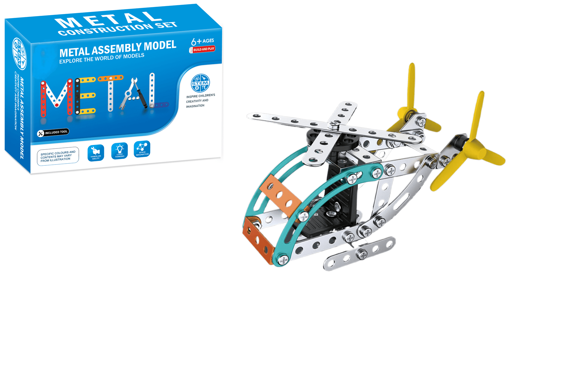 Kit De Construcción 3D En Metal Ranstac – Jeep Offroad Para Montar, Juguete Educativo STEM Para Niños De 6+ Años