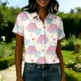 thumbnail image 3 of Fgvctg Womens Hawaiian Shirt Tropical Printed Summer Beach Shirt Lightweight Button Down Short Sleeve Shirts Casual Soft Vacation Tops Light pink L, 3 of 5