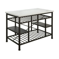 98400 Kitchen Island (Counter) - Marble & Gunmetal