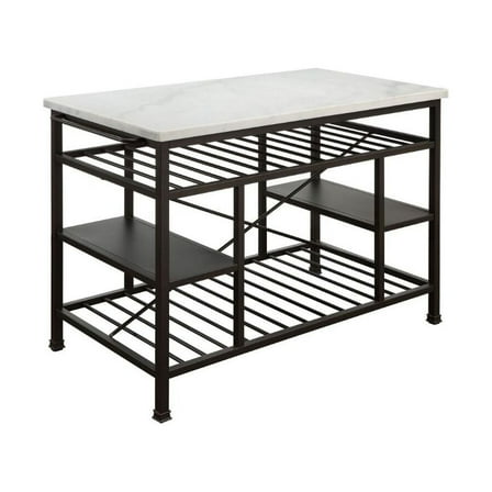 98400 Kitchen Island (Counter) - Marble & Gunmetal