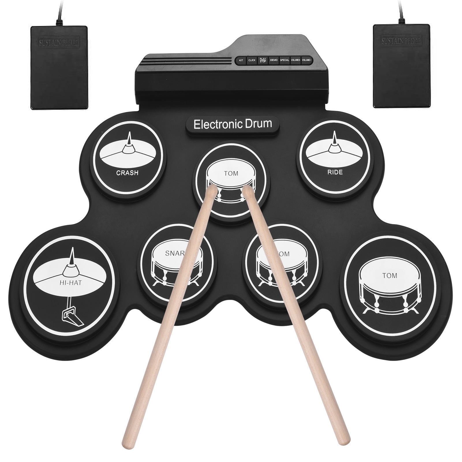 QoQoba Electronic Drum Set for Kids | Adult Beginner Pro MIDI 
