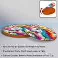 thumbnail image 4 of Unicorn 6PCS Round Car Coasters, Microfiber Leather Cup Holders for Car, 11x11 cm/4.3x4.3 in, Absorbent Car Coaster Set of 6, Car Accessories for Women and Men, 4 of 6