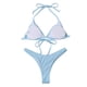 thumbnail image 1 of Qarigey 2 piezas Color sólido Tankini Traje de baño Sujetador acolchado Panty Traje de baño Traje de baño Ropa interior Azul claro L Qarigey AP010457-12, 1 of 6