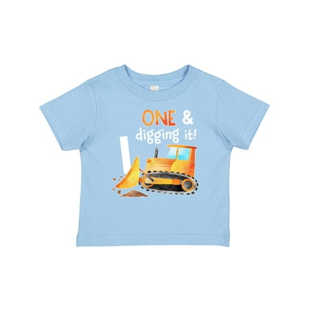 

Inktastic One and Digging It Bulldozer 1st Birthday Gift Baby Boy or Baby Girl T-Shirt