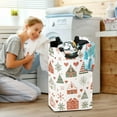 thumbnail image 5 of Yayeee Freestanding Laundry Hamper with Handle Collapsible Large Storage Basket for Clothes, Red Nordic Christmas, 5 of 7