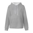 thumbnail image 4 of newwalpole Boys Girls Plain Hoodies Long Sleeve Oversized Hoodie Kids Soft Cotton Hooded Sweatshirts Baggy Preppy Pullover Top Gray for Size 2-3 Years, 4 of 5