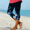 thumbnail image 3 of GHSOHS Leggings for Women Tummy Control Jeggings Tights Capri Leggings for Women Floral Print Cropped Leggings Knee Length Summer Workout Leggings Casual Comfy Cropped Yoga Pants,2XL, 3 of 5