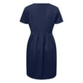 thumbnail image 5 of Vedolay for Womens Summer Short Sleeve Casual Dresses Loose Fit Swing Dress Winter Hide Belly with Pockets,Navy XXL, 5 of 5