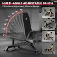 thumbnail image 5 of FASTES Adjustable Weight Bench 8 Positions Foldable Workout Bench Heavy-duty Weight Bench Press for Home Gym Full Body Strength Training, Max Weight 1400lbs, Black, 5 of 8