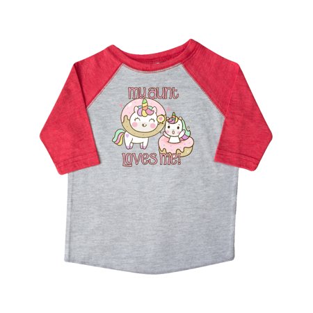 

Inktastic My Aunt Loves Me Unicorn Gift Toddler Boy or Toddler Girl T-Shirt