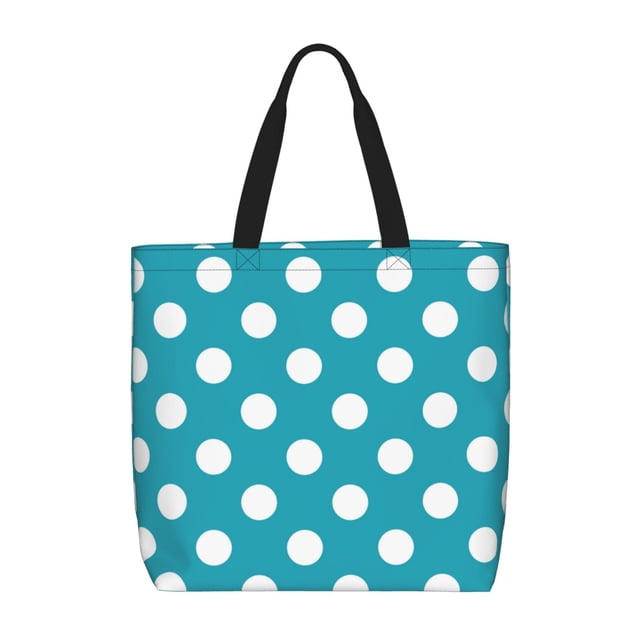 Balery Sky Blue And White Polka Dot Bolsa de Mano para Mujeres con Cremallera, Bolsa de Gimnasio con Compartimentos, Bolsa para Laptop, Bolsa para Trabajo