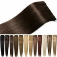 thumbnail image 6 of Benehair 100% Real Remy Human Hair Extensions Clip In 7 Pieces Full Head Soft Hair Straight Women Brown 15"-22" US, 6 of 9