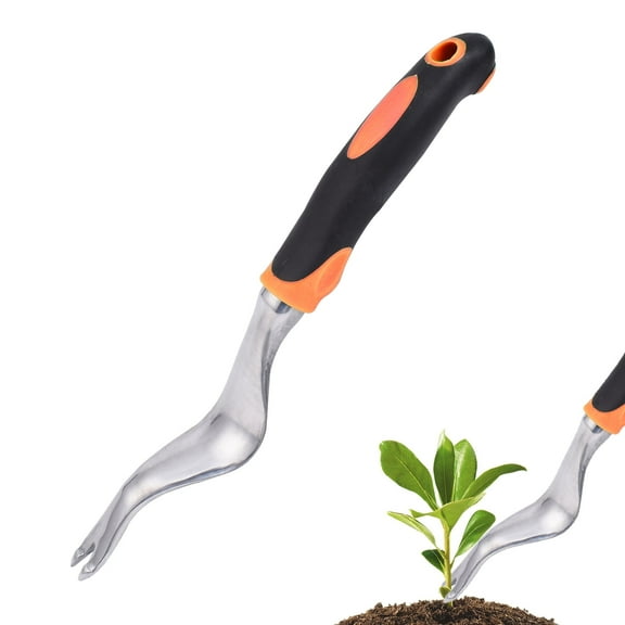 thovorrnl Hand Weeder Weed Puller Tool with Hole, Ergonomic Handle, 1-Pack, Orange