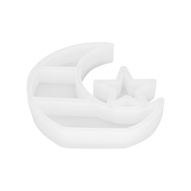 Molde de almacenamiento de estrella y luna, bandeja de resina con forma de estrella y luna, bandeja de joyería, molde de resina, caja de almacenamiento de silicona, molde de rendimiento confiable