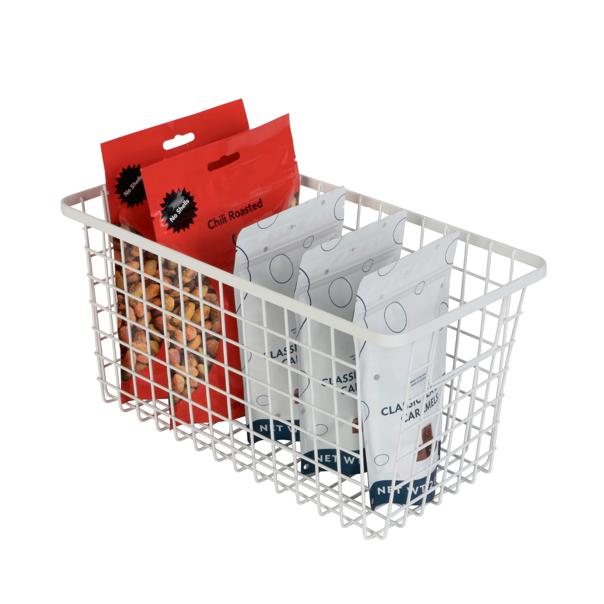 Smart Design  Nestable Basket Set - 6 x 6 x 12 inch - Set of 2- White