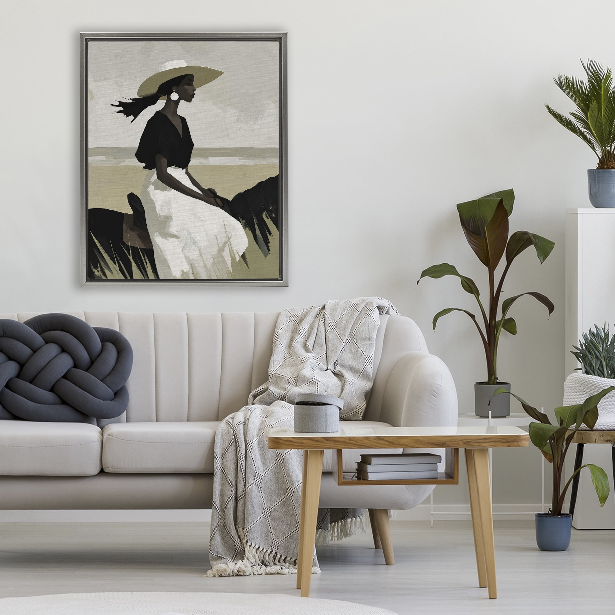 Stupell Industries Equestrian Windswept Muse Gray Framed Floater Canvas Wall Art, design by Svetlana Aleynikova