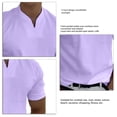 thumbnail image 4 of Camiseta de verano con cuello en V para hombre de gimnasio con bolsillo de algodón elástico suave transpirable Fitness camisa de manga corta para hombre, 4 of 4