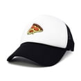 thumbnail image 2 of Dalix Pizza Slice Embroidered Mesh Trucker Hat in Black White, 2 of 3