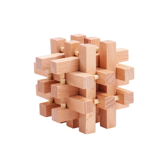 Wooden Brain Teaser Puzzle Set, Kong Ming Lock Luban Lock With Interlocking Design For Teens S, Educational Gift For Logic Thinking Development - No Size Specified