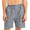 thumbnail image 2 of Hanes Men's Short Sleeve Pajama Set, Black/Grey Plaid, 5X-Large, 2 of 5