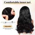 thumbnail image 4 of KAKOWELY Peluca larga ondulada para mujeres negras: Peluca sintética encantadora con raya al medio y rizada - Cabello natural resistente al calor para uso diario en fiestas., 4 of 4