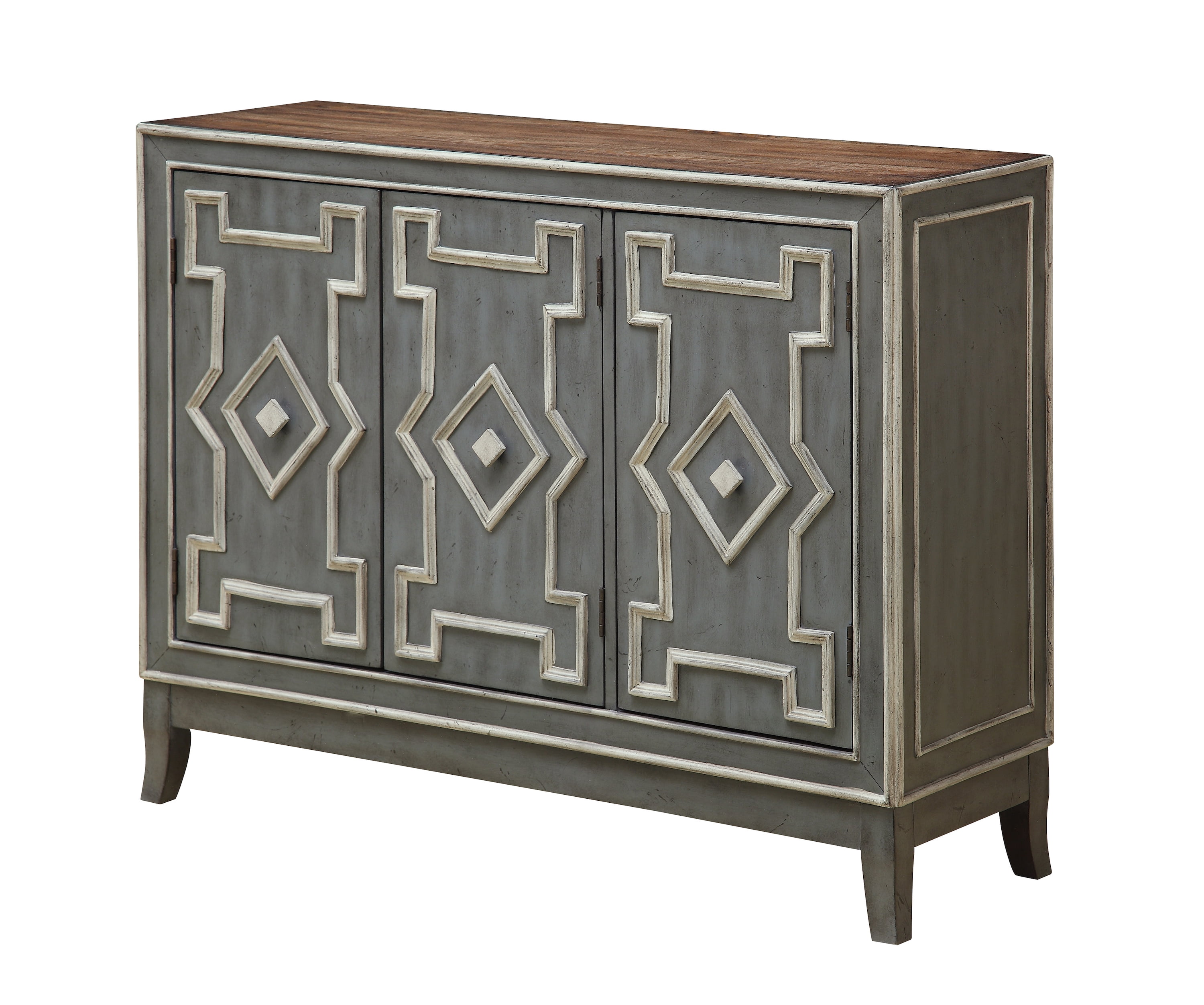 Stonewall Grey Three Door Credenza