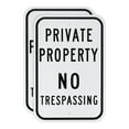 thumbnail image 1 of Uxcell Paquete de 2 Señal de Propiedad Privada - Prohibido el Paso, Señal de Aluminio de 14 x 10 Pulgadas para Patio/Supermercado [Blanco], 1 of 1
