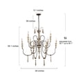 thumbnail image 6 of LNC Andromeda 9 -Light Distressed Off-white Beaded Metal Wood Chandelier, 6 of 17