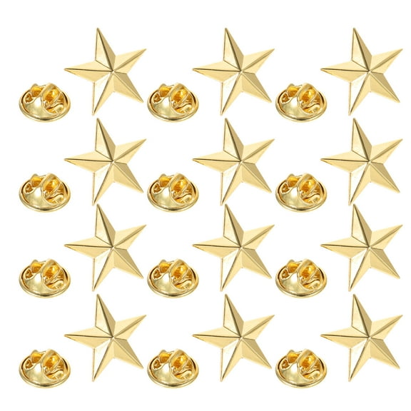 Uonlytech Golden Star Lapel Pins Metal Elegant Clothing Accessory 12Pcs