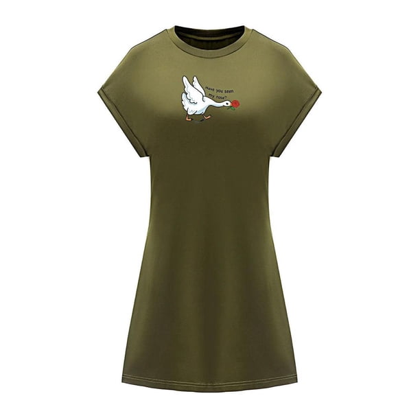 Vestido corto de verano para mujer, vestido con cuello redondo, para viaje, noche, fiesta, caminar, vacaciones XL