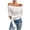 White, variant on WREESH Womens Fashion Slim T-Shirts Off The Shoulder Topssolid Color Shirts Comfortable Casual Long Sleeve Tops Cultivate Moral Character Pullover Blouses Black