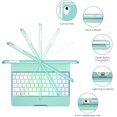 thumbnail image 5 of 360° Rotatable Keyboard Case with 10-Color Backlit Keys for 9.7" iPad 5th/6th Gen, iPad Air 1st/2nd Gen & iPad Pro 9.7-inch,Lake Blue, 5 of 7