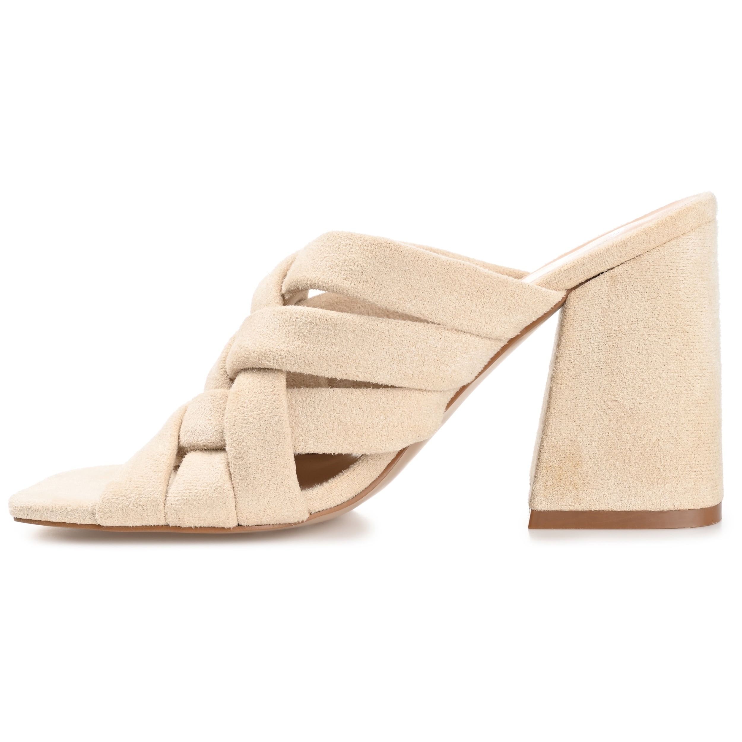 Journee Womens Dorisa Open Square Toe Block Heel Sandals