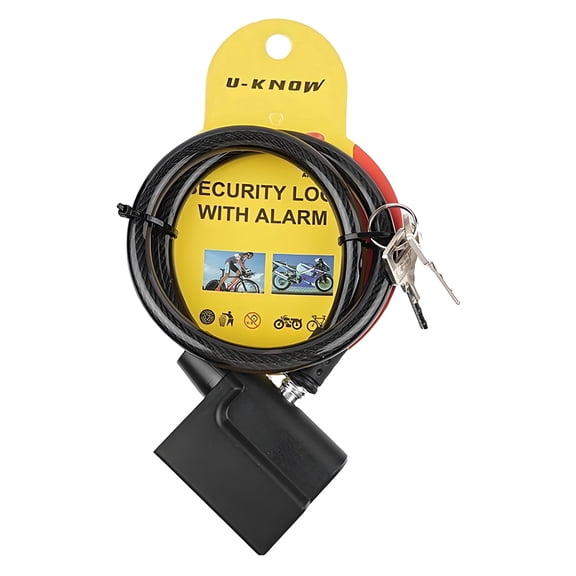 ZHZFKQ Bike Lock，High Decibel Bike Alarm，Waterproof and Dustproof Scooter Lock with Key，Black