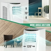 Costway 8000 BTU ASHRAE Portable Air Conditioner & Dehumidifier Function Remote w/ Window Kit White