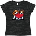 thumbnail image 3 of Inktastic Beagle Heartfelt Duo Women's T-Shirt, 3 of 5