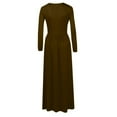 thumbnail image 3 of Brilliant Fall Dresses for Women Long Sleeve Women Casual Long Sleeve Sexy Plus Size Loose Plain Pockets Long Maxi Dress Brown S, 3 of 5