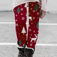 thumbnail image 3 of SNOWSONG Christmas Leggings for Women, Plus Size Leggings Women's Fashion Comfortable Slim Fit Print Casual Pants Leggings Yoga Pants, Womens Leggings, Tummy Control Leggings Wine L, 3 of 5