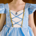 thumbnail image 4 of 【Uhome】10Pcs Cinderella Costume for Girls Kids Blue Princess Dress with Accessories Halloween Birthday Party Outfits, 4 of 7