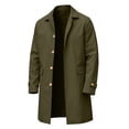 thumbnail image 4 of Miqool Mens Trench Coat Turndown Collar Button Down Long Sleeve Mid Length Winter Casual Business Outerwear Overcoats with Pockets M-XXXL, 4 of 9