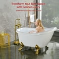 thumbnail image 3 of SUMERAIN Brushed Gold Freestanding Bathtub Faucet with Handheld Shower, High-Flow Waterfall Floor Mount Tub Filler, Solid Brass, 3 of 13