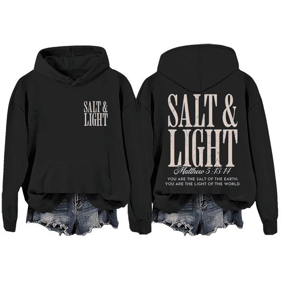 Christian Shirts For Women Men Salt And Light Hoodie Salt Light Long Sleeve Shirts