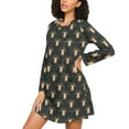 thumbnail image 3 of joogoo Christmas Cow and Holly Women's Long Sleeve Nightgown Sleepwear L, 3 of 8